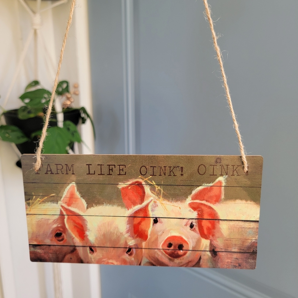 Farm Life Oink Oink Wall Decor Sign Pig Decor